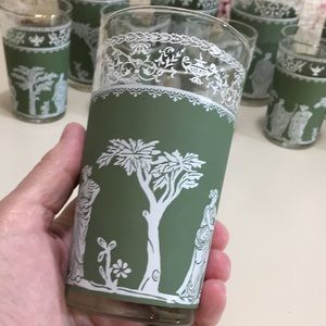 Wedgwood Jasperware like glasses, 12 pc